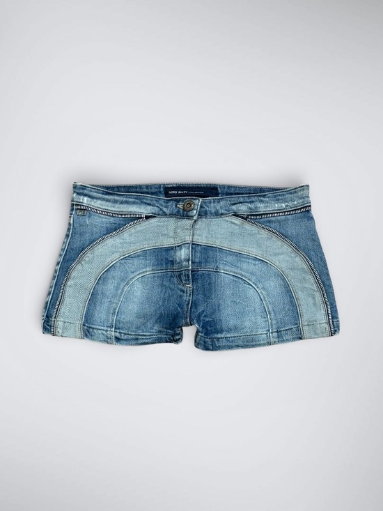 Miss Sixty Pants - VTG Y2K Miss Sixty Avant-Garde Arched Micro Denim Mid Rise Shorts